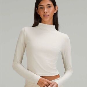 lululemon athletica Long-Sleeve Mock Neck Top in Cream